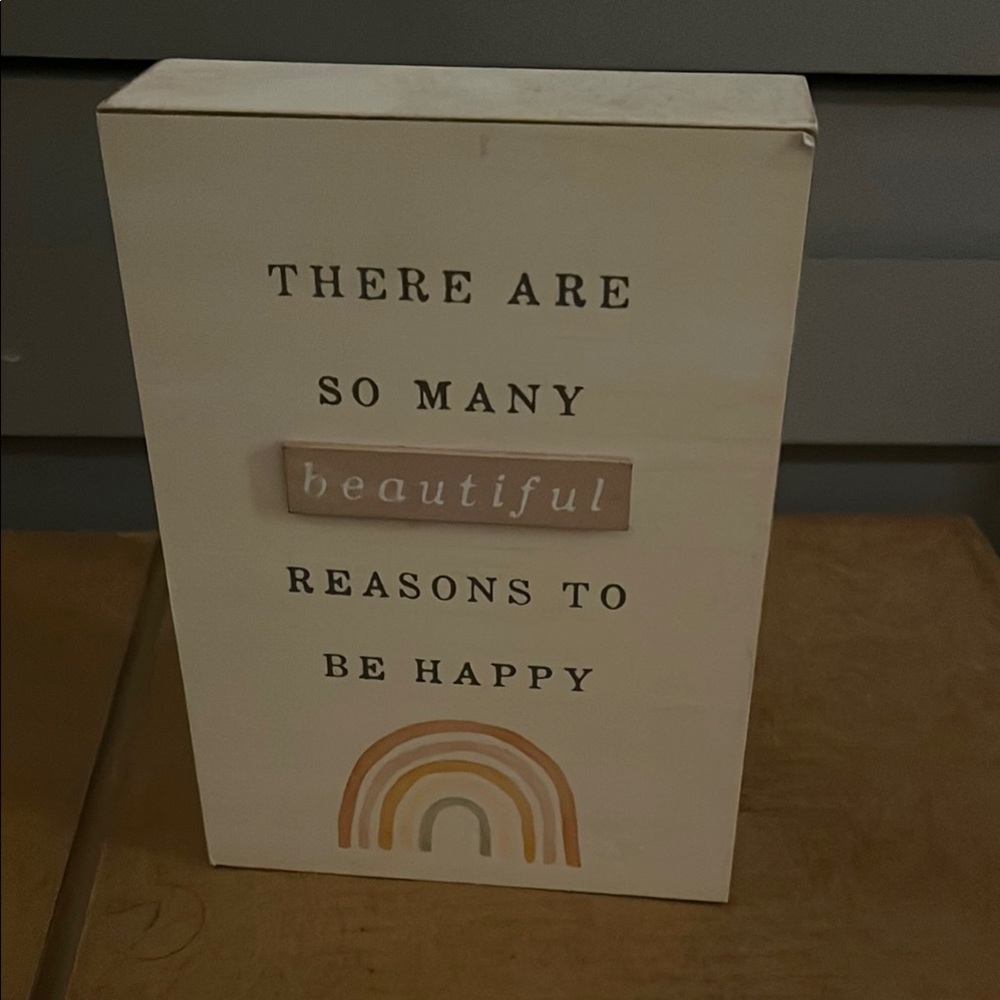 Inspirational Wall Art with Rainbow Design